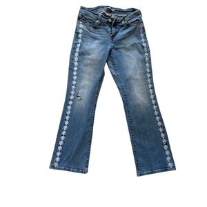 Levi's Blue Flare Jeans with White Embroidery